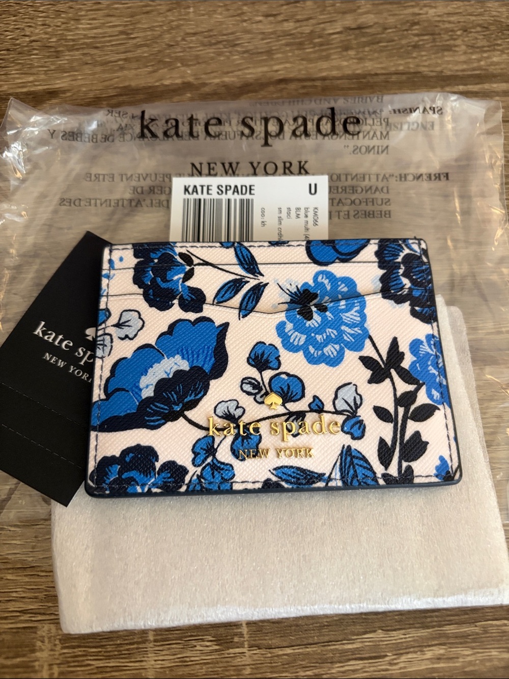 Kate Spade Madison Vase Floral SLIM CARD HOLDER NWT